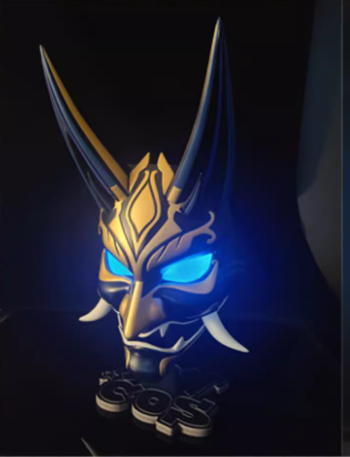 Genshin Impact Xiao Mask LED Luminous Without Long horns