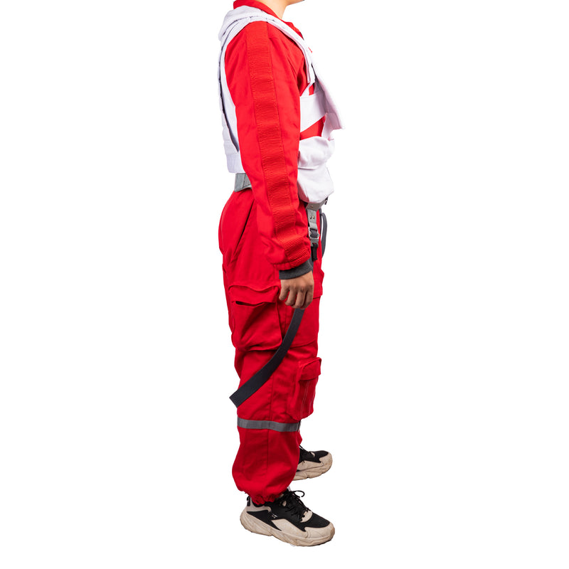 Xcoser Star Wars Poe Dameron Upgrade Costume Cosplay Red Jumpsuit Suit Unisex Halloween Cosplay Outfit