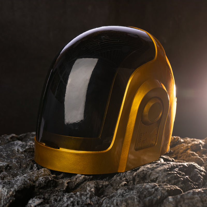 Xcoser Daft Punk Guy-Manuel Full Head Helmet 1:1 Band Cosplay Mask Resin Props Golden Halloween