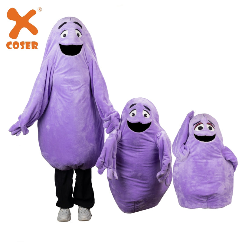 Xcoser Grimace's Birthday Monster Mascot Purple Eggplant All-in-one Doll Costume Cartoon Cosplay Unisex Halloween Cosplay(in stock)