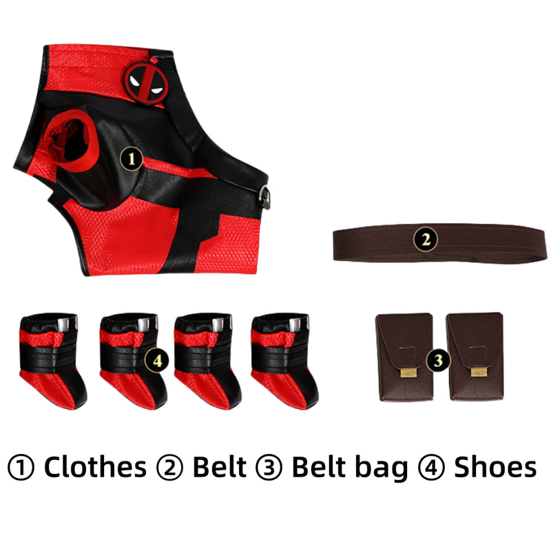 Xcoser Deadpool 3 Wolverine Dogpool Cosplay Costume Outfit Pet Clothing Dog Cat Costume