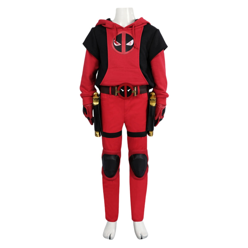 【New Arrival】Xcoser Kids Deadpool 3 Kidpool Cosplay Costume Mask Bag Belt Gloves Full Set