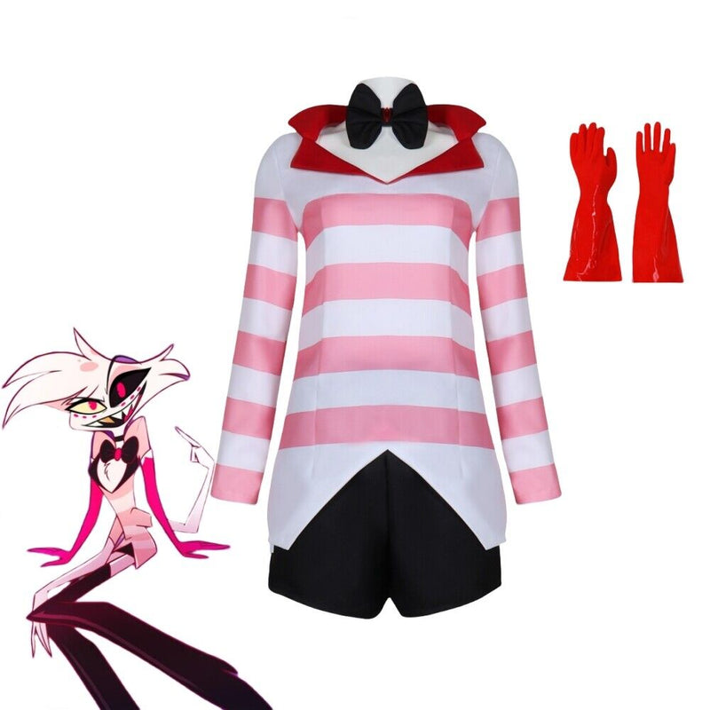 【New Arrival】Xcoser Hazbin Hotel Angel Dust Cosplay Costume Outfits Halloween Carnival Suit Uniform