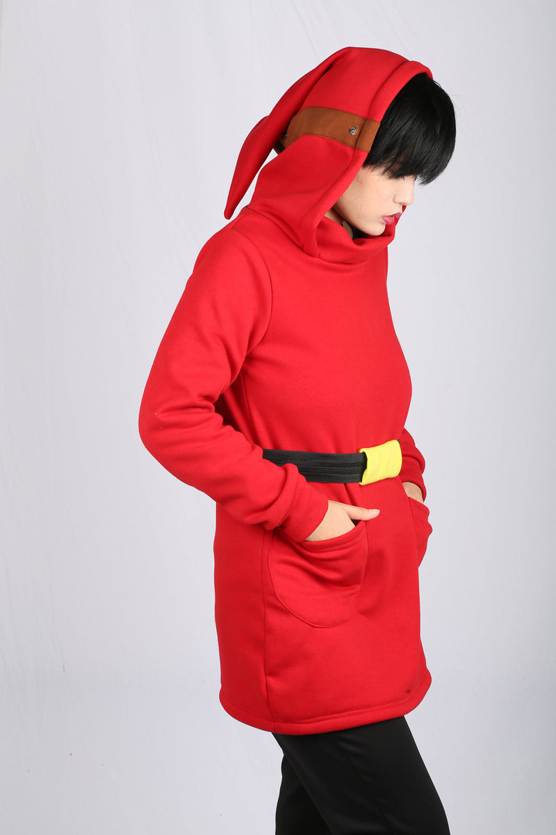 【20% off】Xcoser Mario Series Shy Guy Hoodie Women's Hooded Black Sweatshirt Cosplay Costume