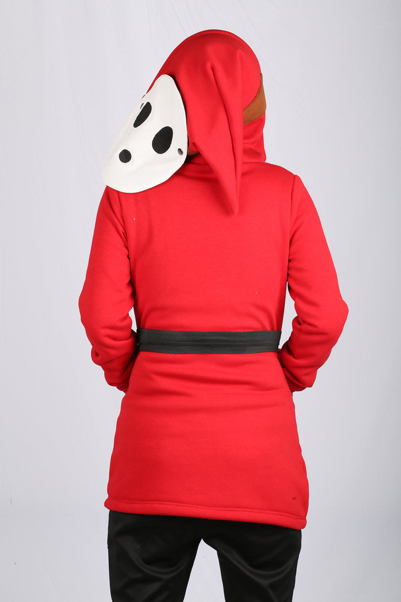 【20% off】Xcoser Mario Series Shy Guy Hoodie Women's Hooded Black Sweatshirt Cosplay Costume