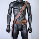 Xcoser The Mandalorian PU Leather Belt with Holster Brown Leather Cosplay Costume Prop for Adult Men