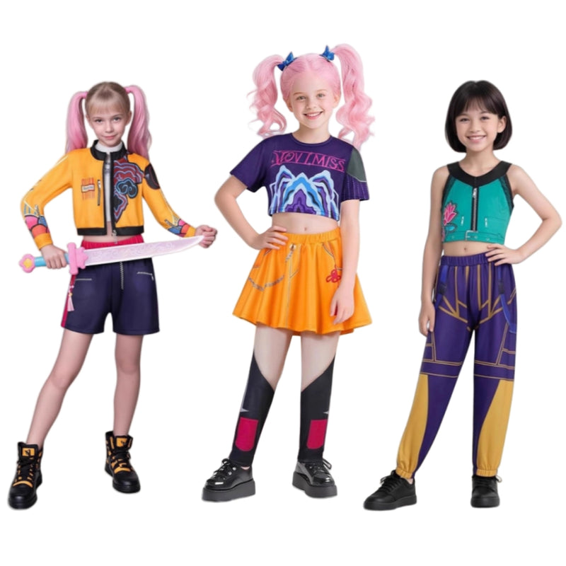 K-Pop Demon Hunters Rumi Mira Zoey CostumeKids Halloween Dress