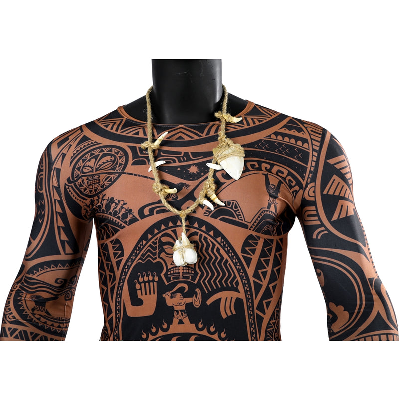 【New Arrival】Xcoser 2024 Moana 2 Maui Cosplay Costume Tattoo Jumpsuit Role Play Fancy Party Dress