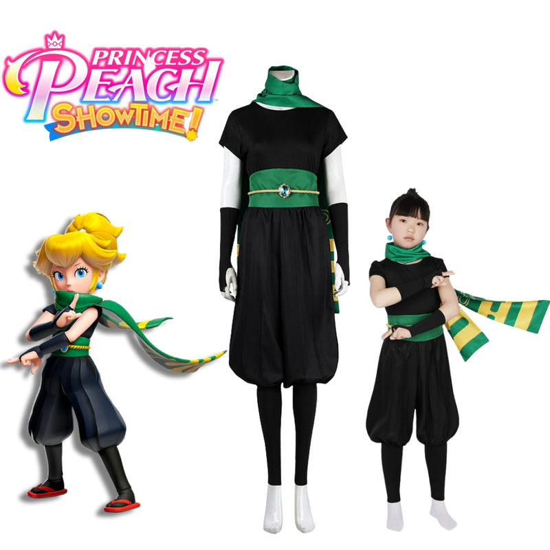 【New Arrival】Xcoser Mario Princess Peach: Showtime Ninja Peach Cosplay Costume Adults/Kids Full Set