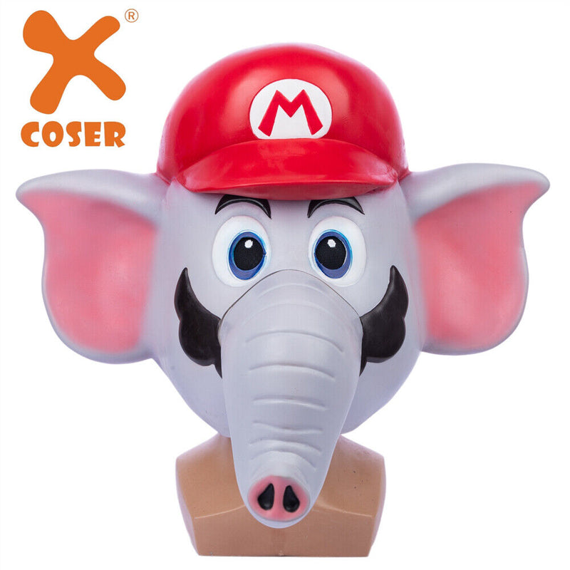 【Special deal】Xcoser Super Mario Bros Elephant Mario Cosplay Mask Latex Props Replicas Adult