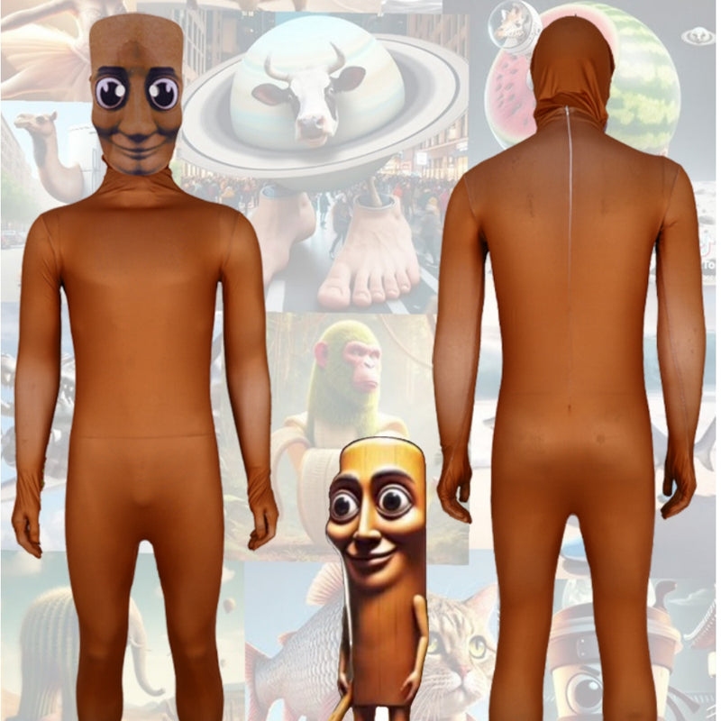 Tung Tung Tung Sahur Flexible Costume Adult Male For Hallowen