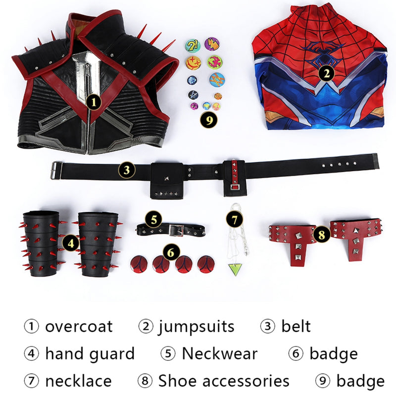 Marvel Rivals Spider-Man Punk 2099 Costume Jumpsuit Full Set