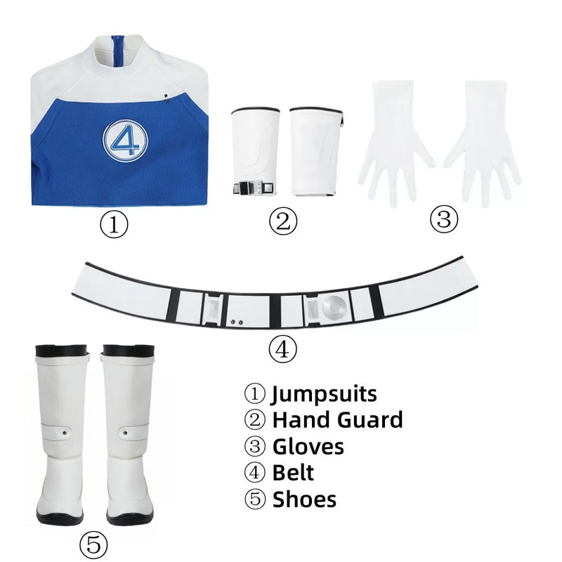 Xcoser The Fantastic Four: First Steps Human Torch Johnny Storm Cosplay Bodysuit Full Set