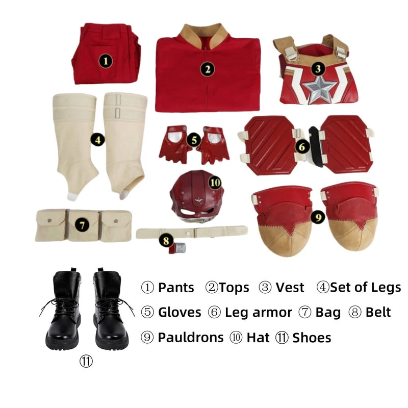 Thunderbolts Red Guardian Alexei Shostakov Jumpsuit Full Set